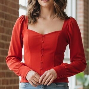 Abercrombie & Fitch Bold Red Top